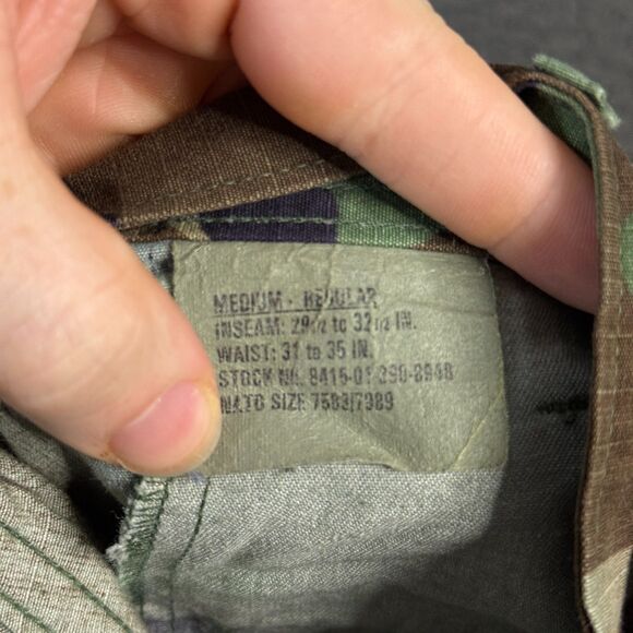 Military Pants Mens Medium Regular Woodland BDU Army Trouser Combat - Picture 3 of 12